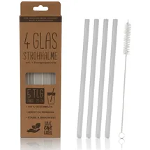 BestLivings Strohhalme aus Glas 20 cm 8 St. Transparent