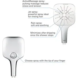 Grohe Vitalio SmartActive 130 Cube Handbrause 3 Strahlarten, chrom