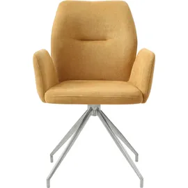 SalesFever Tischgruppe für gemütliche Familienabende", gelb Gestell Schwarz/Silber, Tisch cognac | 370940