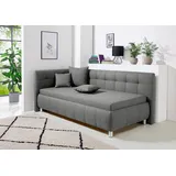 MAINTAL Polsterliege Malea, mit Bettkasten, in 3 Breiten, Federkern- oder Bonnellmatratze wählbar grau 97 cm x 218 cm