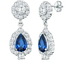 Elli PREMIUM Elli PREMIUM Ohrringe Tropfen Saphir Zirkonia Glamour Elegant 925 Silber   Damen 