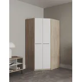 Priess Eckkleiderschrank PRIESS "Barcelona Kleiderschrank Ecklösung Raumwunder", weiß (struktureichefarben hell, weiß), B:95cm H:193cm T:95cm, Holzwerkstoff, Schränke, Eckkleiderschrank, in 2 Tiefen Schrank Eckschrank Garderobe
