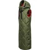 Navahoo warme Damen Winter Steppweste lang mit Kapuze Schnuckel Olive Gr. S - S