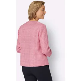 Sieh an! Bouclé-Blazer in fuchsia-ecru-gemustert | Gr.: 46