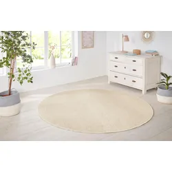 Teppich HANSE HOME "Shashi" Gr. 10, beige (natur), H:8,5mm Ø:200cm, Kunstfaser, Teppiche, Kurzflor, Unifarben, Teppich, Weich, Esszimmer, Kinderzimmer, Flur