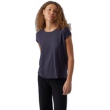 Vero Moda Damen T-Shirt Basic Rundhals Top Oberteil Tief Angesetzte Schultern VMAVA, Farben:Blau-2, Größe:M