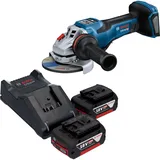 Bosch Professional, Winkelschleifer, 18 V 125 mm BITURBO Brushless + 2x Akku 5,0 Ah + Ladegerät