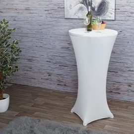 Mendler Stehtischhusse HWC-J30 Weiß Ø 60 cm