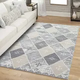 Carpet City "FLAIR179", grau, B:160cm H:11mm L:230cm, Obermaterial: 50% Polyester, 50% Polypropylen, Teppiche, Teppich, Kurzflor-Teppich, Skandi-Stil, Wohnzimmer