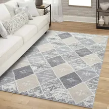 Carpet City "FLAIR179", grau, B:160cm H:11mm L:230cm, Obermaterial: 50% Polyester, 50% Polypropylen, Teppiche, Teppich, Kurzflor-Teppich, Skandi-Stil, Wohnzimmer