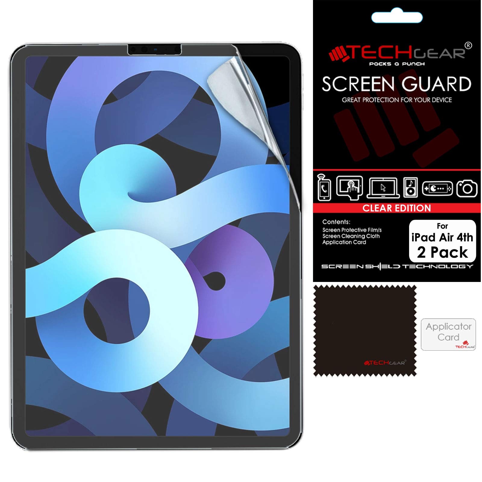 TECHGEAR 2 Stück Schutzfolie für iPad Air 4 [2020 4. Generation] Screen Protector, Ultra Klare Schutzfolie Kompatibel mit iPad Air 4 10.9 Zoll