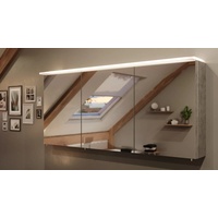 Spiegelschrank 140 cm LED Acrylglaslampe Beton Spiegel Badezimmerspiegel modern