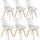 Tectake Esszimmerstuhl Frederikke Textil weiß 6er Set