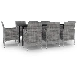 vidaXL Garten-Essgruppe 9-tlg. Grau