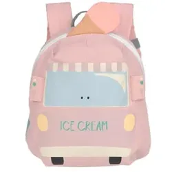 LÄSSIG Kindergartenrucksack Tiny Drivers - Eiswagen, Rosa