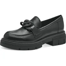 Marco Tozzi Damen Loafer mit Absatz Elegant Vegan, Schwarz (Black), 37