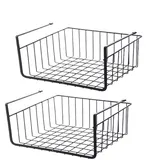 2Pcs Schrankkörbe Metall, Hängekorb Regal Küche Schrankkorb Aufbewahrung für Küche, Büro, Speisekammer, Badezimmer, Schrank