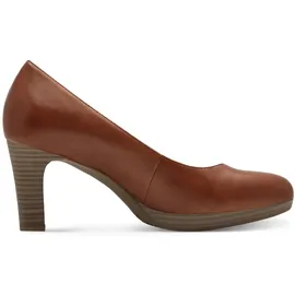 TAMARIS Pumps TAMARIS, Damen, Gr. 37, braun (cognac used), Leder, Schuhe Pumps, Trichterabsatz, Abendschuh, Festtagsschuh in klassischer Form