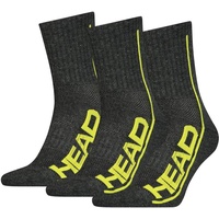 Head Unisex Crew Socken im Pack, Sportsocken, Mesh-Einsatz, Logo, einfarbig Dunkelgrau 43-46