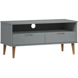 vidaXL TV-Schrank MOLDE Grau 106x40x49 cm Massivholz Kiefür