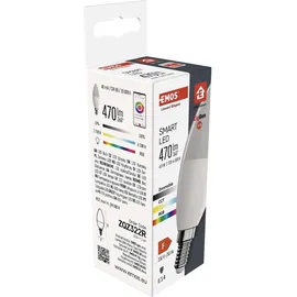 EMOS GoSmart - Smart Home RGB LED-Lampe Kerze mit App - E14 - dimmbar, mehrfarbig & Weißtöne - 470lm - sparsam, 4,8W (statt 40W Glühbirne) - 20 000 Stunden - ZigBee 4,8 W