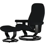 Stressless Relaxsessel mit Hocker Leder 75 x 112 x 87 cm Schwarz