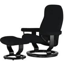Stressless Relaxsessel mit Hocker Leder 75 x 112 x 87 cm Schwarz