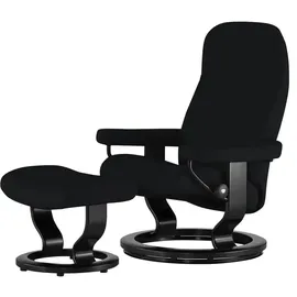 Stressless Relaxsessel mit Hocker Leder 75 x 112 x 87 cm Schwarz