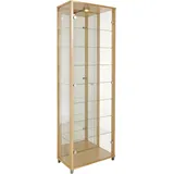 Vitrine FIF MÖBEL "OPTIMA", buchefarben, B:58cm H:172cm T:33cm, Holzwerkstoff, Sicherheitsglas ESG, Schränke, Vitrine, Standvitrine/Glasvitrine 2x Glastür,perfekt für Sammler,Sammlervitrine