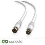 conecto conecto HQ TV Antennenkabel - 4K UHD 1080p FULL HD HDTV 3D - (TV-Steck SAT-Kabel, (300 cm) weiß