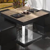 GGM Möbel Bistro Loungetisch Braun Sheesham 70 x 70 x 41 cm