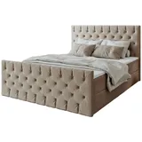 kaiser möbel Kontinentalbett Mars Mit Bettkasten Stoff Riviera - BISCUT 140x200 cm, Schlafzimmer, Betten, Boxspringbetten