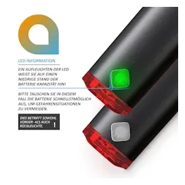 Aplic LED Fahrradlampen-Set mit Front & Rücklicht StVZO zugelassen / Helle LED mit 30 Lux