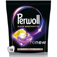 Perwoll Renew Caps Black Waschmittel (19 Wäschen), All-in-1 Waschmittel Caps reinigen sanft und erneuern Farben & Fasern, für alle dunklen Textilien, mit Dreifach-Renew-Technologie