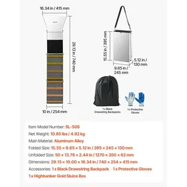 Vevor Highbanker-Goldwaschrinne 127 cm