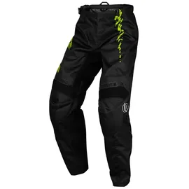 FLY RACING F-16 S24, Textilhose Kinder - Schwarz/Neon-Grün / 20