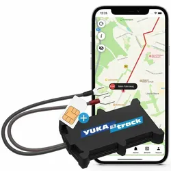 YUKAtrack easyWire GPS-Tracker, Schwarz, Wasserdicht, IP65