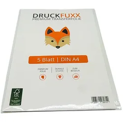 Druckfuxx Premium Transferfolie 5 Blatt für dunkle Stoffe