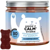 Keepin' It Calm Vitamin – Gummies mit 85 mg Ashwagandha – B-Komplex mit Vitamin B12, B1, B2 & B6, L-Theanin – 30 Stück (1 Monat) – vegan, zuckerfrei – Bears with Benefits