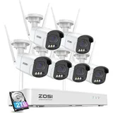 ZOSI 4MP WLAN Überwachungskamera Set Außen Weiß