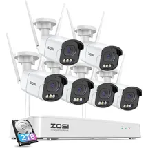 ZOSI 4MP WLAN Überwachungskamera Set Außen Weiß