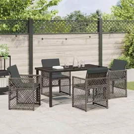 vidaXL Garten Essgruppe 5-tlg. Grau