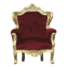 Casa Padrino Sessel King Polyätherschaum 85 x 120 x 85 cm Bordeaux/Gold