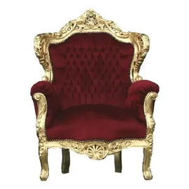 Casa Padrino Sessel King Polyätherschaum 85 x 120 x 85 cm Bordeaux/Gold