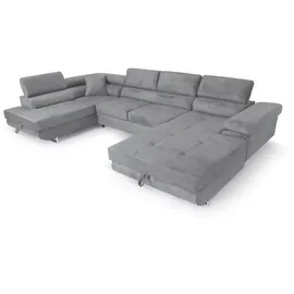 sofiland Ecksofa U-Form Hellgrau 2-Sitzer