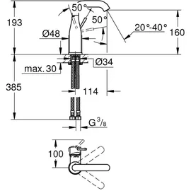 Grohe Essence Neu Einhandwannenmischer DN 15 (33624001)
