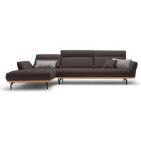 hülsta sofa Ecksofa hs.460, Sockel in Eiche, Winkelfüße in Umbragrau, Breite 338 cm grau
