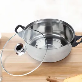 Retoo Topfset 12-teilig Kochtopf Set mit Glasdeckel Durchmesser 16 18 20 21.8 24cm Silber