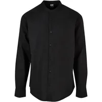 URBAN CLASSICS Stand Up Collar Langarmhemd - Black -
