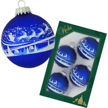 Krebs Glas Lauscha Weihnachtskugeln Santa-Schlitten 4er-Set 7cm